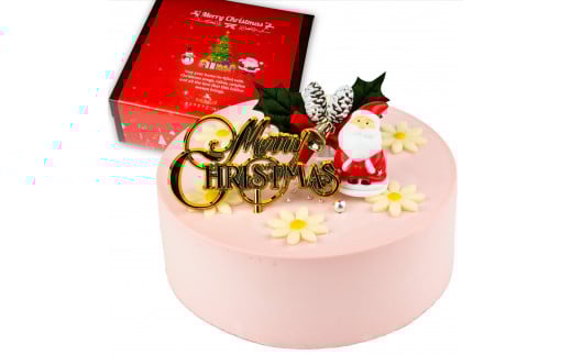 【着日指定可】クリスマスケーキ センイルケーキ  4号 直径13.5cm 2人〜4人分 285g 【クリスマス飾り付】【パステルピンク】 スイーツ ギフト | デザート ケーキ お菓子 洋菓子 冷凍 着日指定