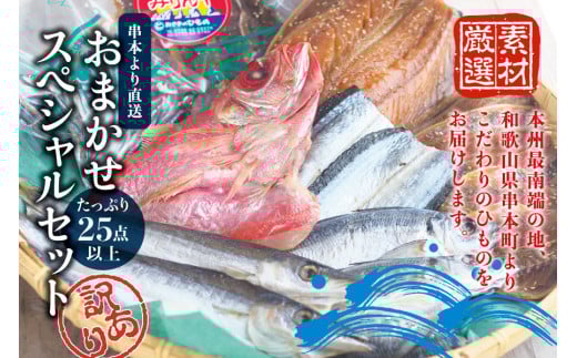 【訳あり干物セット】たっぷり25点以上!おざきのひもの「おまかせスペシャルセット」【ご好評につき再販決定】【冷蔵】【ozk102】和歌山県串本町15000魚介・海産物干物