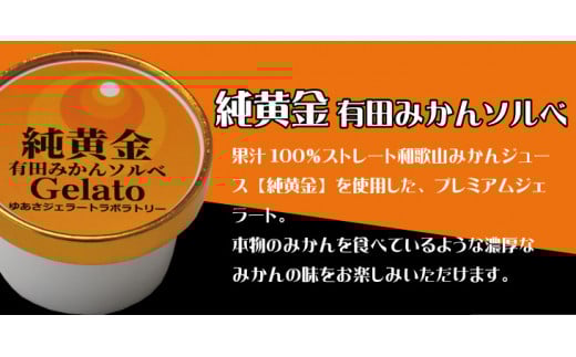 プレミアムジェラート 純黄金12個セット 有田みかんソルベ アイスクリームセット 100mlカップ ゆあさジェラートラボラトリー【kstb700-08】和歌山県串本町20000菓子・スイーツアイス・ジェラー