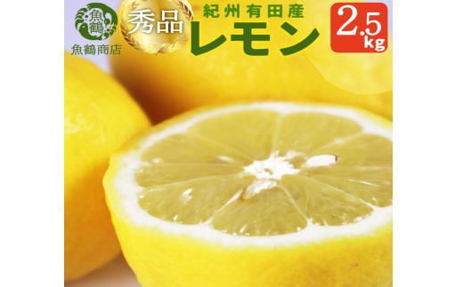 秀品 紀州有田産レモン 2.5kg【予約】※2026年3月上旬頃〜2026年3月中旬頃に順次発送予定(お届け日指定不可) レモン れもん 果物 柑橘【uot776】和歌山県串本町15000果物・フルーツみかん・柑