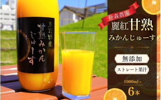 みかんジュース 仲森農園の麗紅甘熟みかんじゅーす 1L×6本 ミカンジュース みかん ミカン 温州みかん ストレート フルーツジュース フルーツ 果物 くだもの 人気 数量限定 仲森農園 三重県