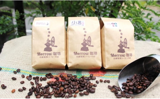 コーヒー Morrow珈琲 厳選 小郡オリジナルブレンド 飲み比べ セット 3種 各200g:豆福岡県小郡市14000お茶・飲料コーヒー・紅茶