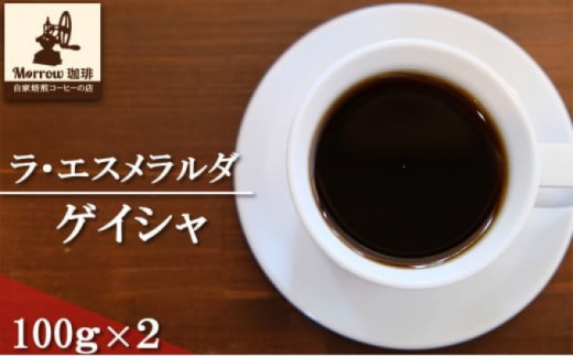 珈琲 世界最高峰の一つ ラ・エスメラルダ ゲイシャ 100g×2:粉福岡県小郡市26000お茶・飲料コーヒー・紅茶