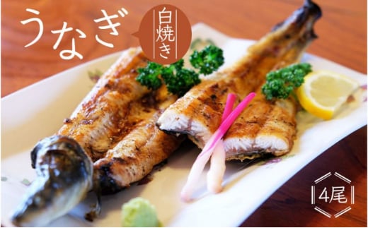 かけはし 創業40年 全てが職人による手焼き うなぎの白焼き 4尾福岡県小郡市64000魚介・海産物うなぎ