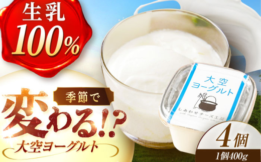 \TVで話題/できたて直送「大空 ヨーグルト 」 400g×4個《足寄町》【しあわせチーズ工房】ヨーグルト 乳製品 牛乳 乳酸菌 免疫力 美味しい 高評価 おすすめ ギフト 400g 足寄町産 北海道産