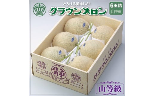 <通年出荷>クラウンメロン(山等級) 6玉詰【1104739】静岡県掛川市151000果物・フルーツメロン・スイカ
