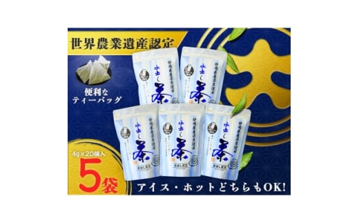 希少品種茶こみなみ「水出し煎茶ティーバッグ詰合せ」(4g×20)×5袋【1652804】静岡県掛川市10000お茶・飲料お茶