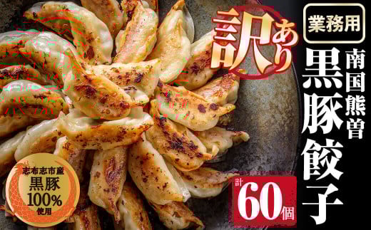 【訳あり・業務用】鹿児島県志布志産黒豚100%使用!南国熊曽黒豚餃子(60個) a1-060鹿児島県志布志市11000肉その他 肉