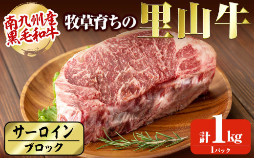 牧草育ちの里山牛 サーロインブロック 1kg c8-025鹿児島県志布志市38000肉牛肉