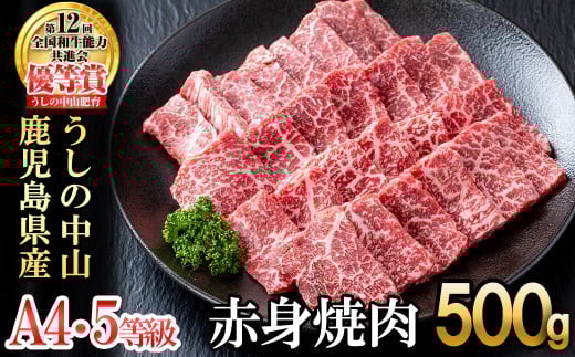 うしの中山 赤身焼肉用500g×1P 黒毛和牛 和牛 肉 牛肉 国産 九州産 鹿児島県産 焼肉 赤身 日本一 b3-021鹿児島県志布志市23000肉牛肉