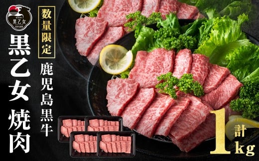 鹿児島黒牛 黒乙女 モモ焼肉 (計1kg・250g×4P) 牛肉 焼肉 国産 肉 黒毛和牛 モモ肉 黒乙女 b1-026鹿児島県志布志市21000肉牛肉