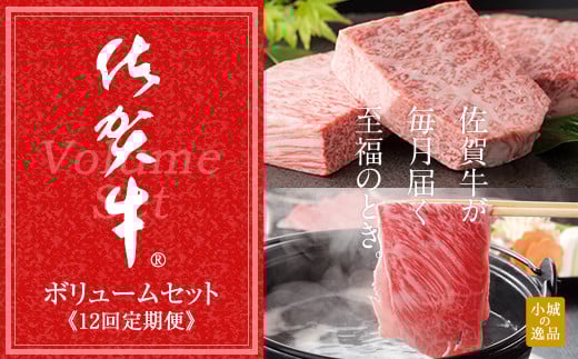 【定期便】佐賀牛 ボリューム 毎月 お届け セット (12ヶ月連続お届け)  A5〜A4 ランク 肉本舗 小城 高級 ブランド 牛佐賀県小城市1000000肉牛肉