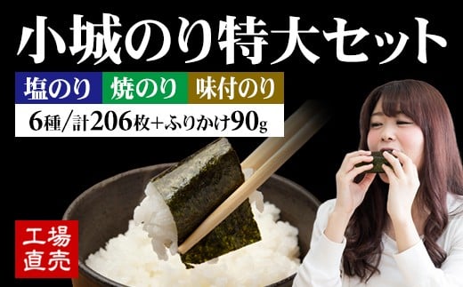 工場直送! 小城のり(特大)6種セット 井口食品 有明海産海苔 加工海苔セット 焼き海苔 味付け海苔 有明海 佐賀海苔 佐賀のり 小城市佐賀県小城市25000魚介・海産物のり・海藻