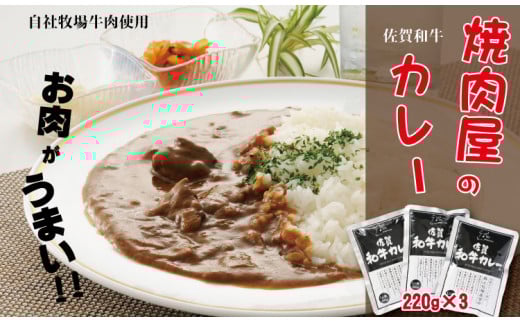 佐賀和牛カレー3パックセット 焼肉屋 レトルトカレー(220g×3袋)佐賀県小城市6000鍋セット・総菜・加工食品総菜