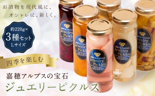 四季を楽しむ 嘉穂アルプスの宝石 ジュエリーピクルス 3種食べ比べ 約220g×3瓶 計660g アソート セット福岡県嘉麻市30000鍋セット・総菜・加工食品漬物・梅干・キムチ