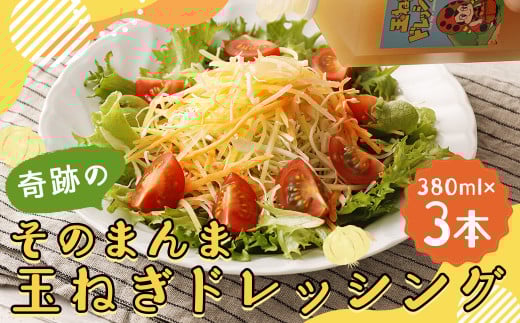 奇跡のそのまんま 玉ねぎドレッシング 3本セット (380ml×3本) ドレッシング 調味料 無添加 ノンオイル福岡県嘉麻市15000調味料・油ドレッシング