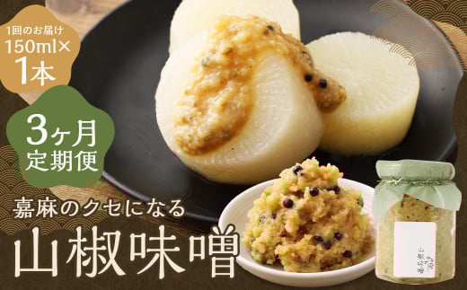 【3回定期便】 嘉麻のクセになる 山椒味噌 150ml 計3本 山椒 さんしょう ミソ みそ 味噌 調味料福岡県嘉麻市39000調味料・油味噌