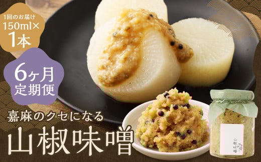 【6回定期便】 嘉麻のクセになる 山椒味噌 150ml 計6本 山椒 さんしょう ミソ みそ 味噌 調味料福岡県嘉麻市78000調味料・油味噌