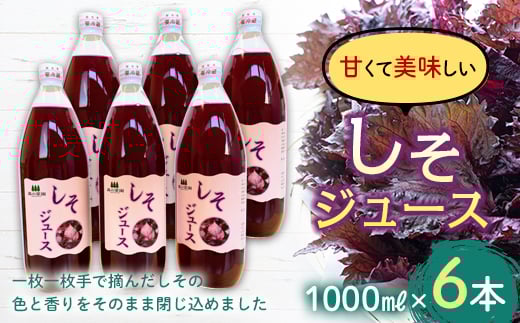 しそジュース (1000ml瓶×6本) 【森の菜園】 しそ シソ 紫蘇 シソジュース 紫蘇ジュース フルーツ王国 青森県 南部町産 三戸 南部 1L 1l セット F21U-195青森県南部町17000お茶・飲料果汁・野菜飲