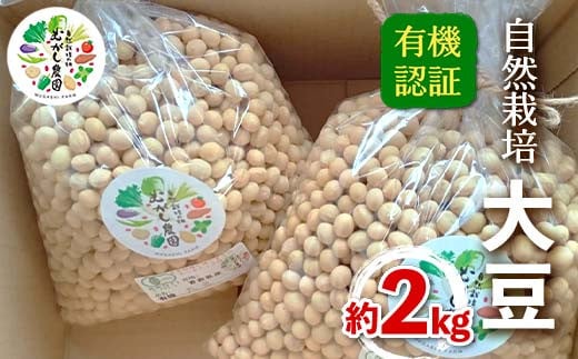 有機認証 自然栽培 大豆 約2kg 【むがし農園】オーガニック F21U-378青森県南部町13000野菜・きのこ豆類
