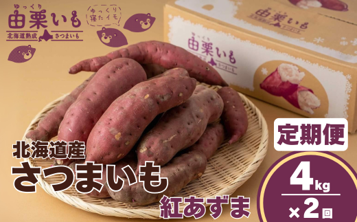【定期便】北海道産さつまいも「由栗いも」4kg×2回 D017北海道栗山町16000野菜・きのこじゃがいも・イモ類
