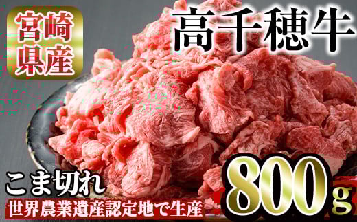 高千穂牛 こま切れ(800g)国産 宮崎県産 宮崎牛 牛肉 炒め物 切り落とし 霜降り A4 和牛 ブランド牛  【MT002】【JAみやざき 高千穂牛ミートセンター】宮崎県日之影町14000肉牛肉