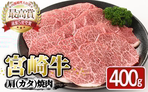 宮崎牛 肩 焼肉(400g) A4 A5 国産 宮崎県産 牛肉 和牛 黒毛和牛 おかず 惣菜 パーティー BBQ バーベキュー やきにく【SJ003】【日本ハムマーケティング株式会社】宮崎県日之影町16000肉牛肉