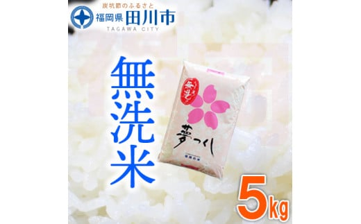 福岡県産夢つくし 無洗米 5kg×1福岡県田川市17000米・パン無洗米