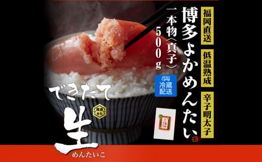 無冷凍 辛子明太子 博多よかめんたい 生 贈答用 500g 1本もの 真子 無着色福岡県田川市25000魚介・海産物明太子・その他魚卵