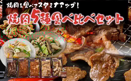 焼肉 5種食べ比べセット 2kg 400g×5パック 牛バラ ポークタン 鶏モモ 塩ホルモン 豚バラ 旨塩カルビタレ180ml×1本 カルビ スライス 塩だれ 旨塩 タレ漬け 味付け 鉄板焼き 野菜炒め BBQ お取り寄