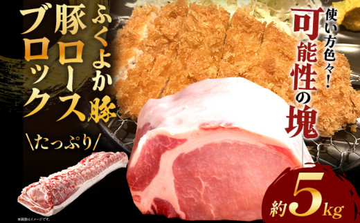 ふくよか豚ロースブロック約5kg 豚ロースブロック 豚ロースブロック肉 豚ロース ブロック肉 塊肉 豚肉 ブタ肉 豚 肉 ふくよか豚 焼肉 ステーキ とんかつ しゃぶしゃぶ 冷蔵 福岡県 福岡 九州