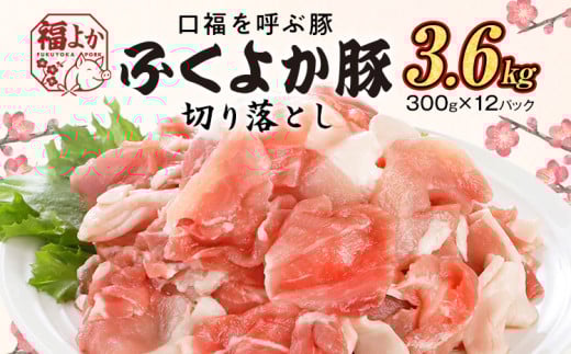 豚肉 ふくよか豚 切り落とし ふくよか豚切り落とし  3.6kg(300g×12パック) モモ ウデ モモ肉 ウデ肉 小分け 真空パック ブタ肉 ぶた肉 生姜焼き 焼きそば 豚汁 冷凍 福岡県 福岡 九州 グルメ