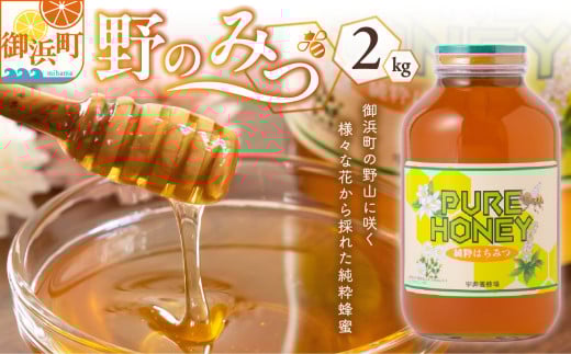 うい養蜂の野のみつ2キロ【蜂蜜 はちみつ 国産 三重県産 純粋はちみつ 百花蜜 人気 ハチミツ うい養蜂 ヨーグルト トースト 三重県 御浜町 免疫力】三重県御浜町20000鍋セット・総菜・加工