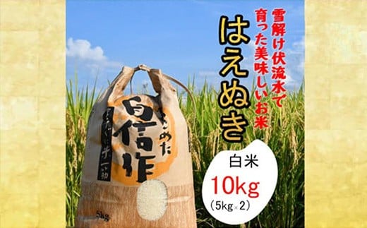 人気のブランド米 はえぬき 白米 10kg(飯豊町産)(R7年産)【価格改定】山形県飯豊町29000米・パン白米