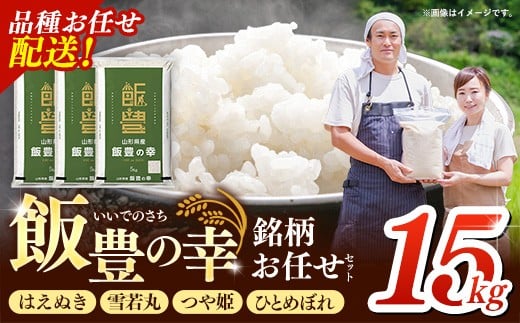 令和7年産 飯豊の幸 山形県ブランド米 銘柄お任せセット 『はえぬき』『雪若丸』『つや姫』『ひとめぼれ』精米 15kg (5kg×3袋)山形県飯豊町33000米・パン白米