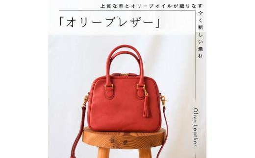オリーブレザー 2WAYミニボストンバッグ  レッド香川県高松市80000衣類・装飾品・工芸品鞄・バッグ