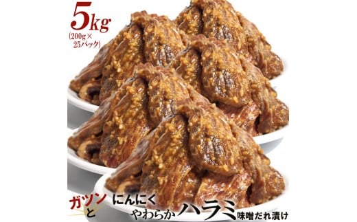 ガツンとにんにくやわらかハラミ味噌だれ漬け5kg(200g×25)香川県高松市70000肉牛肉