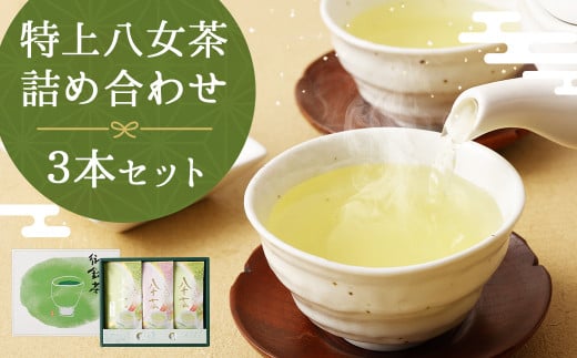 特上 八女茶 100g×3本 詰合せ 緑茶 お茶福岡県柳川市15000お茶・飲料お茶
