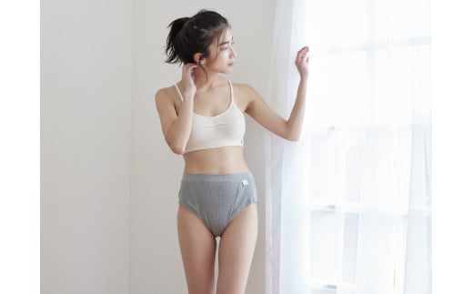【キナリ1枚+杢グレー1枚 M-Lサイズ】hinna ふわリブ オーガニックコットン ふんどしショーツ【2枚セット】福岡県柳川市19000衣類・装飾品・工芸品その他 装飾品・工芸品