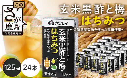 B-153 玄米黒酢と梅はちみつ 125ml×24本 清涼飲料水 サンレイ 紙パック 飲料 飲み物 佐賀県 鹿島市 さわやか サッパリ 健康 美容 抗酸化作用 リピーター 美味しい 人気佐賀県鹿島市10000お茶・飲