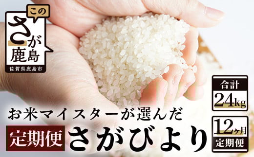 G-44《12か月毎月お届け》鹿島市産さがびより 白米2kg定期便佐賀県鹿島市73000米・パン白米