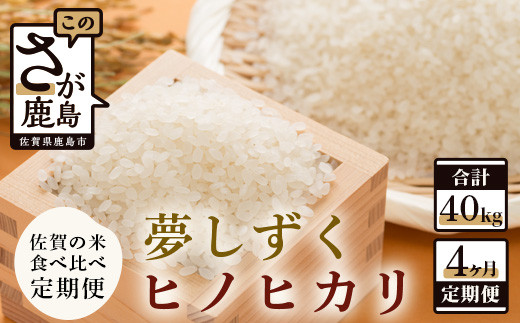 F-46 佐賀米食べ比べセット10kg×4回定期便(夢しずく・ヒノヒカリ)佐賀県鹿島市78000米・パン白米