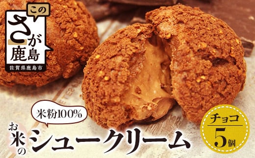 お米のチョコシュークリーム 5個入り AA-26 米粉 チョコレート シュークリーム 贈り物 贈答 プレゼント スイーツ チョコ お菓子 デザート バレンタインデー ホワイトデー佐賀県鹿島市7000菓子