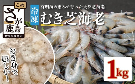 佐賀県有明海産 天然芝海老むき身(加熱用) 1kg(100g×10袋)|海老 エビ 剥き 真海老 国産 加熱用 使い切り 水洗い不要 簡単調理 ストック 主婦に最適 佐賀県鹿島市 人気 C-146佐賀県鹿島市15000魚