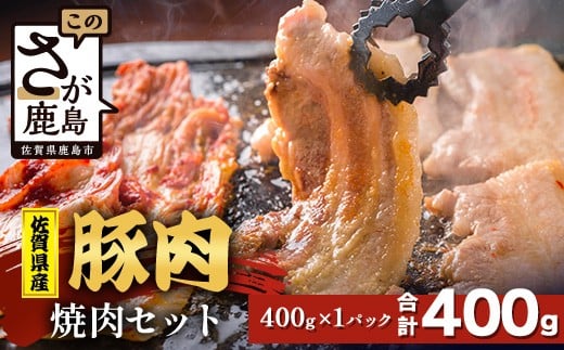 【配送月指定対応可】佐賀県産 豚肉 焼肉セット 400g A-221 お肉 豚 肉 焼き肉 やきにく 年内発送 年末配送 ロース バラ スライス佐賀県鹿島市8000肉豚肉