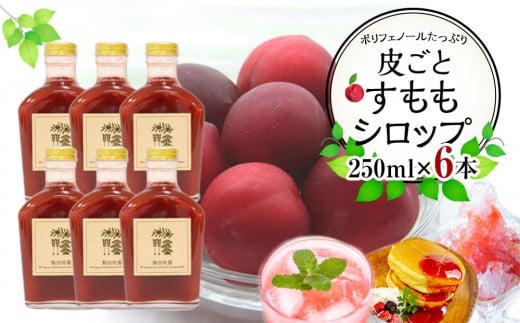 皮ごとすももシロップ 6本(250ml×6)【フルーツ シロップ すもも スモモ 香川県 さぬき市】香川県さぬき市38000調味料・油ドレッシング