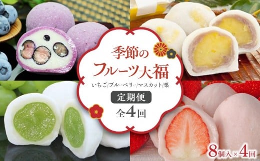 【全4回定期便/平日お届け】フルーツ大福(いちご ブルーベリー マスカット 栗)【大福 フルーツさぬき 風月堂】香川県さぬき市55000菓子・スイーツ饅頭・羊羹・大福
