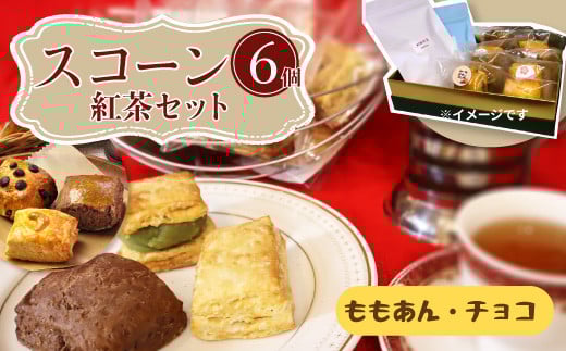 桜梅桃李 手作り本格スコットランドスコーン& あんサンドスコーン洋の味 6個入り 紅茶付きセット  | 埼玉県 草加市 スコットランドスコーン あんサンドスコーン スコーン 手作り お菓子