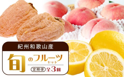 【1・3・7月 全3回】紀州和歌山産旬のフルーツセット(干柿・レモン・桃) 定期便 【魚鶴商店】【UT71】和歌山県和歌山市46000果物・フルーツその他 果物・フルーツ