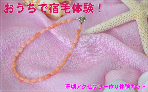 珊瑚アクセ作り体験キットD(深海珊瑚ライス玉ブレスレット)高知県宿毛市12000衣類・装飾品・工芸品アクセサリー